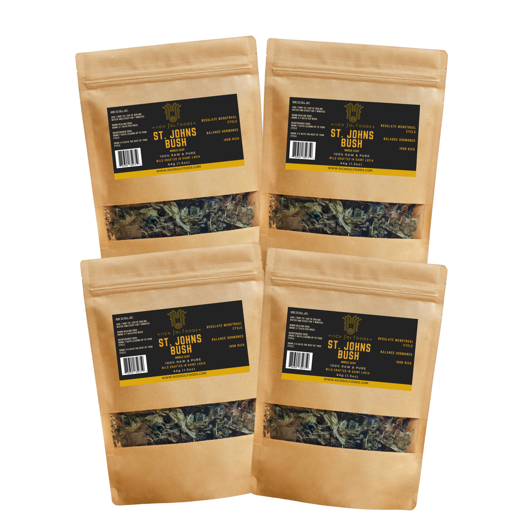 4 St. Johns bush photoed in kraft package
